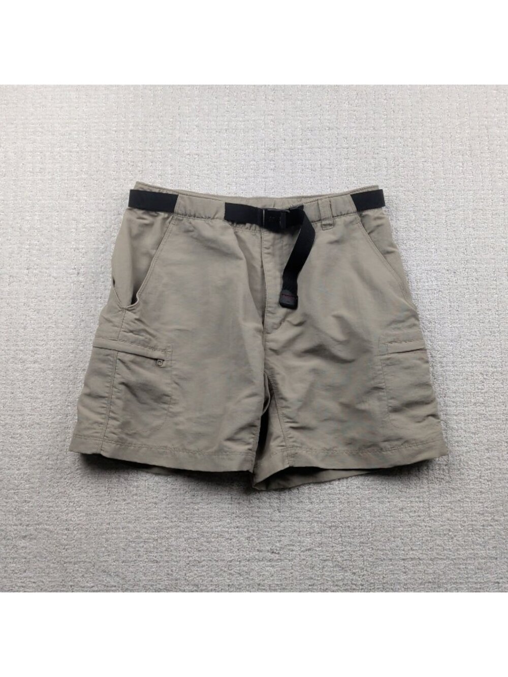 Y2K The North Face Nylon Hiking Shorts Wom M Khaki Belted Lightweight Outdoor